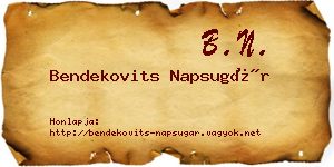 Bendekovits Napsugár névjegykártya